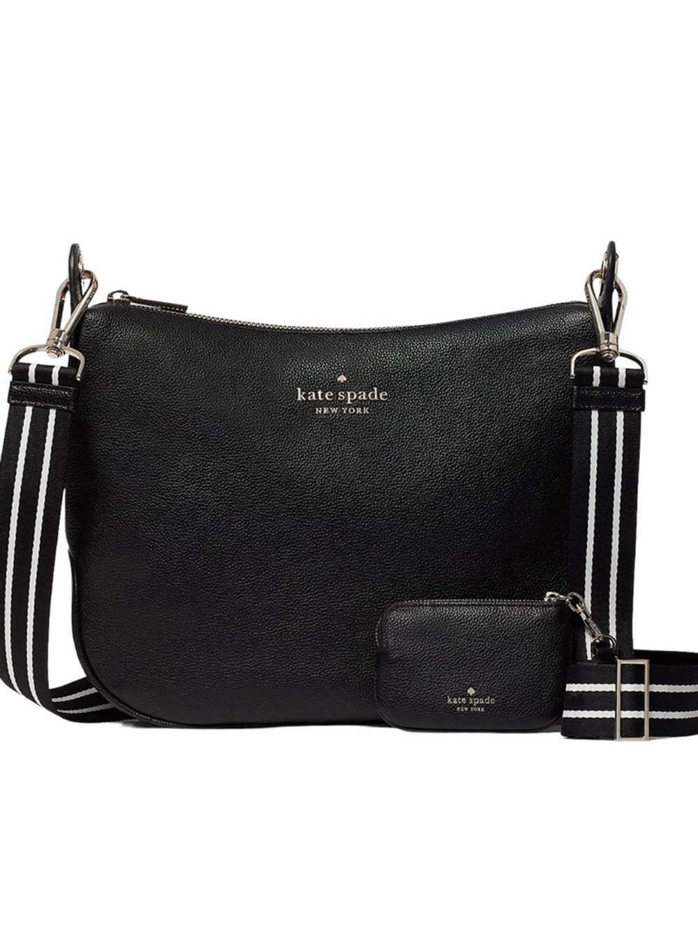 Kate Spade New York Rosie Black Pebbled Leather Zip Crossbody